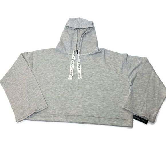 Kendall & Kylie Tops - Kendall & Kylie Cropped Hoodie in Heather Gray NWT